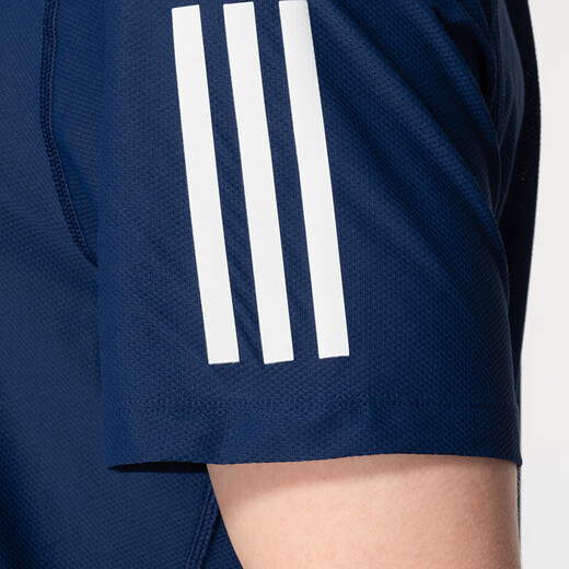 Adidas Adidas t-shirt for men 2025 summer new sports running fitness casual quick-drying breathable round neck short-sleeved IN1502 dark blue/quick-drying/reflective details 2XL