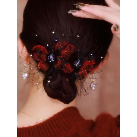 Fujiuxi's mother-in-law's hair headband, her mother's wedding banquet, wedding cheongsam hair accessories, spring clip, ponytail clip, mother's style hairpin, purple