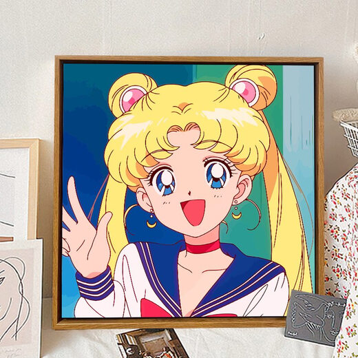 Clcey niedlicher Cartoon Sailor Moon Digitalölmalerei DIY Kinder handbemalte Acrylölmalerei Schlafzimmer Hängende Malerei