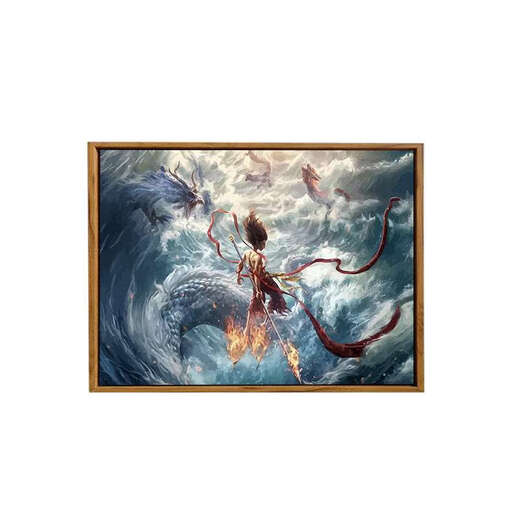 吉品帝哪吒2之魔童闹海数字油画DIY手工手绘涂鸦卡通感装饰 LL12173 60*80cm加厚内框+美观外框