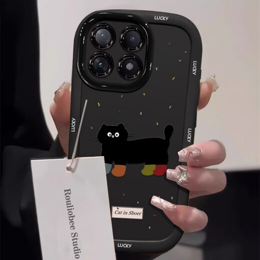 Linyan распространяется на корпус мобильного телефона Huawei Mate70pro 2024 New Mate70 защитный корпус Mate70pro + жидкий силиконовый мата-чернила Splash Cat Mt Задний корпус Ten M70 Новый продукт Me Puffe Shell