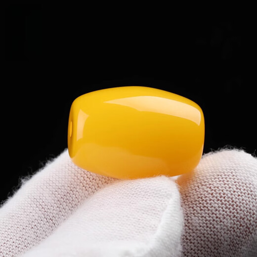 Fat Donglai's same style beeswax single bead barrel beads Tibetan drum beads pier with separated beads loose beads Xingyue Bodhi Vajra chicken fat yellow barrel beads 11.6*11.8 (mm)