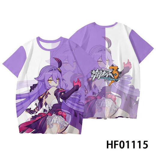 Xibaibeng 3T-shirt, summer short-sleeved, co-branded 3D printed trendy tops for primary and secondary school students and teenagers, Rosalia TXU4885 2XL, suitable for weight 125-140Jin [Jin equals 0.5 kg]