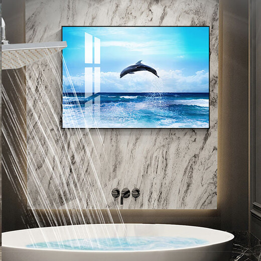
PHTY bathroom hanging paintings with high-end feel without punching horizontal banner decoration paintings waterproof bathroom wall toilet toilet ZSH15816-Big Leaf Enhanced Outer frame 80x60cm Givenchy aluminum alloy frame + organic