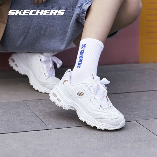 Skechers Damenschuhe Frühling Neue Outdoor klassische Freizeitschuhe atmungsaktive Pandaschuhe Dicke Sohle Sneakers tragen resistente Laufschuhe 11976-WGD 35