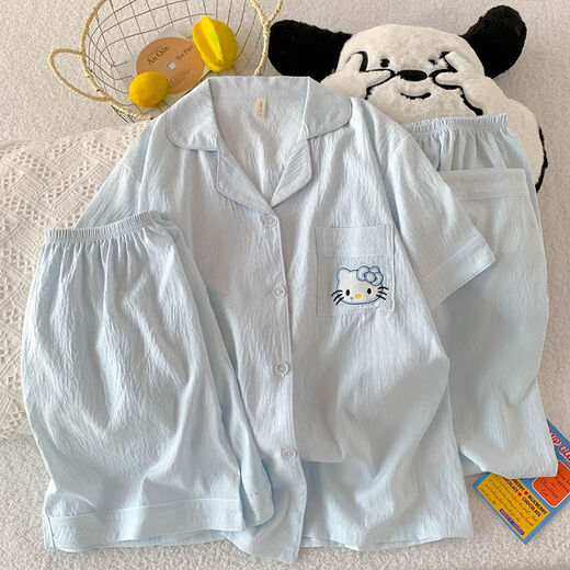 Catman (Miiow) Cloud d'été Cotton 2025 NOUVEAU PAJAMAS TROISSONS FEMMES SUITE DOUILLE ET MIGNE, POUVEZ PORTER LES VOITS À MANDE À MANDE 9905 # Black Love M [suggéré 80-100] Jin [Jin est égal à 0,5 kg] 155-160cmmm.