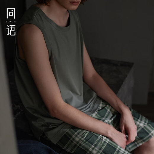 同语（TONGYU）同语2025年夏季睡衣情侣装一男一女莫代尔棉凉感背心套装家居服夏 M5265-M5266 L (165) 女(身高162-168cm)