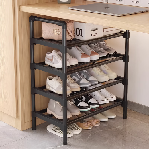 Kunfeng Shoe Rack Simple Doorway Household Multi-layer Indoor Narrow Small Rental Shoe Cabinet Dormitory Entry 2024 Hot Style Second Floor-Small Basic Model