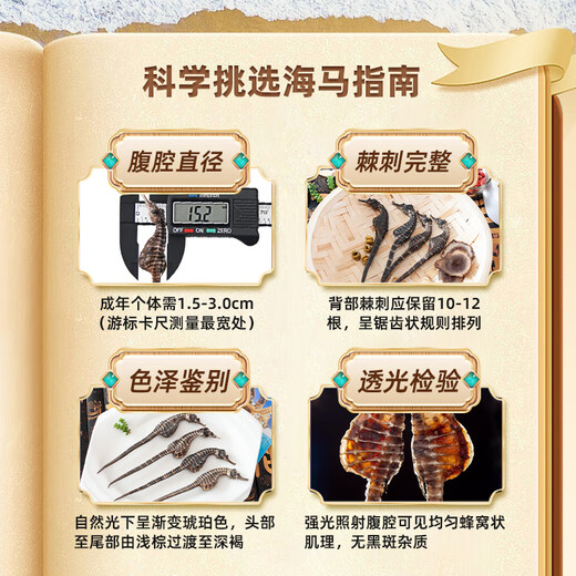 华瑞天丞海马药材【CAWC认证】一对干货精制温肾男性滋补营养组合泡酒药材 【膨腹海马】约2g/袋-公母配对