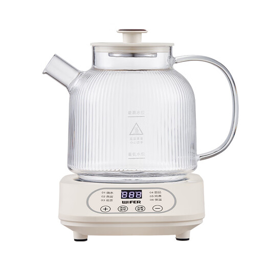 Midea's same model 2025 new health pot teapot teapot office all-glass stew all-in-one home multifunctional floral teapot pure kettle with tea leak 0 glue丨8H constant temperature丨24H appointment 1.2L