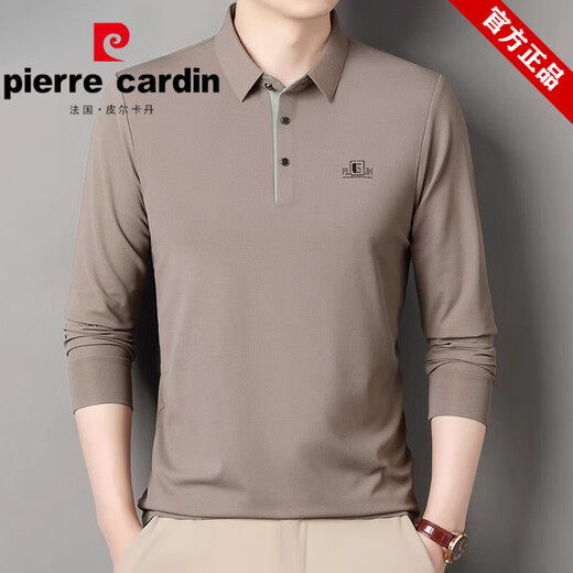 T-shirt à manches longues Pierre Cardin pour hommes T-shirt de revers en coton pur moyen mince pour hommes Polo de base supérieure Polo pour travailler 6625 Coffee peu profond M 165 Suggestions 95-115Jin [Jin est égal à 0,5 kg]
