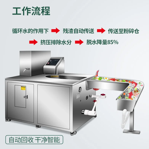 YWZR Xuzhong fully automatic kitchen waste disposer commercial catering school canteen stainless steel garbage disposal equipment XZ-HS09 kitchen waste disposer