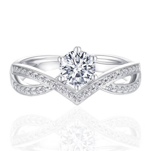 AVHE platinum diamond ring, white straight arm, simple six-claw cultured diamond, 1 carat, D color, VVS. Looking for a wedding gift for Chinese Valentine's Day? Platinum - 20 points H color SI diamond. 9-20 size circle can be consulted - gift box