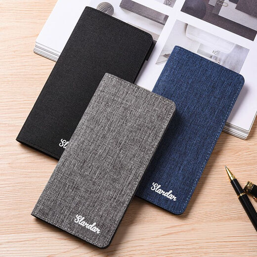 Kangaroo canvas wallet men's long ultra-thin Japanese folding student simple retro cloth niche men's trendy brand net wallet blue Kangaroo canvas wallet men's long ultra-thin Japanese folding student simple retro cloth niche men's trendy brand net wallet blue
