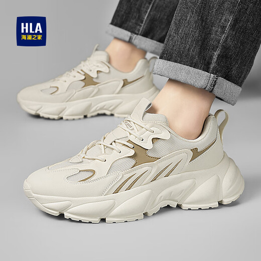 Hai Lan House HLA men's shoes comfortable breathable sports shoes men's versatile casual dad shoes men Q138 beige 42