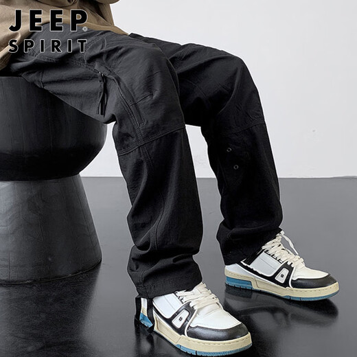 JEEP SPIRIT Jeep Pantalones casuales retro americanos monos funcionales de verano para hombres pantalones de asalto al aire libre estilo montaña para hombres verde militar XL