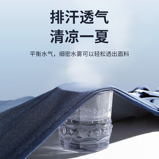 
Shanshan polo shirt men's summer new business casual half-sleeved sports breathable skin-friendly T-shirt men's base short-sleeved men pure cotton-Naru Blue M17088A single size