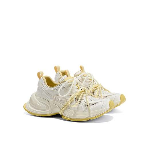 GG-CC [Viajando el planeta] Nuevos zapatos de malla de malla de verano de verano para zapatos casuales de suela gruesa de mujeres G25S9922 Amarillo 39