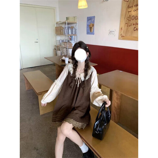 HUALIN FASHION学院风复古文艺两件套背心裙温柔百搭 背心裙+内搭 【两件套】 S 【收藏关注店铺++小礼品】