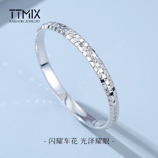 TTMIX women's pt950 platinum bracelet, fashionable and shiny platinum bracelet, elegant and round bracelet, 56mm, weight 29.57g, width 8.0mm