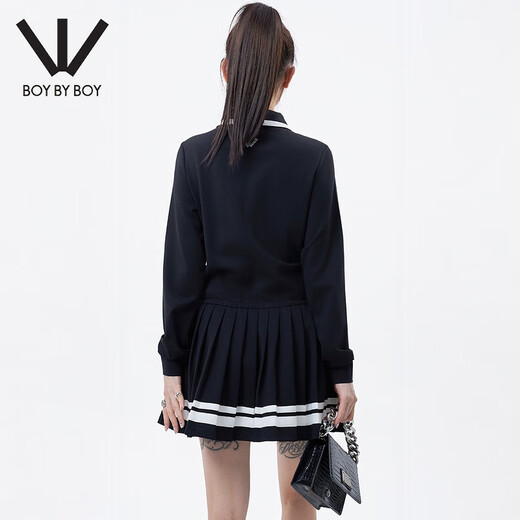 Boy by Boy Shopping Mall Same Fashion Fashion's Fomen's Fomen, cómodo y moderno vestido versátil de punto W17081 Black S