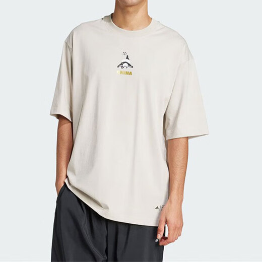 阿迪达斯 （adidas）男女同款短袖2025夏季新款PANDA熊猫印花中国风运动休闲透气T恤衫 JZ3271 XS