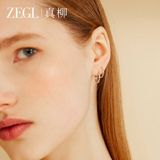 ZEGL999 Pure Silver Earrings, Earrings, Needles, Ear Hole Earrings for Women, Simple