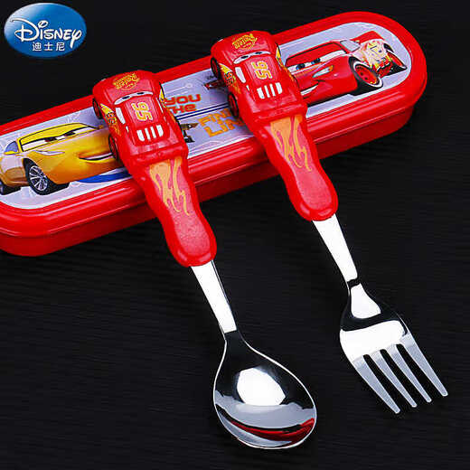 Disney (Disney) Spoon Fork Set 304 en acier inoxydable à la maison des enfants élèves de l'école primaire mignon et exquis à haute tentative