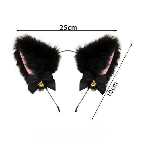 SMVP cat ear headwear cat ear hairband hairpin bell cat ear headwear hairpin hairband cat girl cat headwear black set headband + necklace