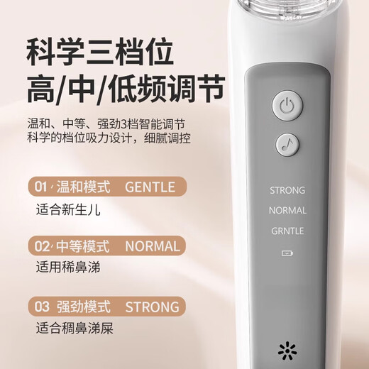 Fakadai Elektrospray-Nasendusche, Säuglingsrhinitis, Sinusitis, Meersalz-Nasensauger, verbesserte Version, 5 Gänge – Elfenbeinweiß