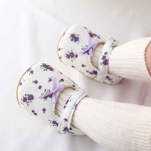 Meng Yilan (MENGYILAN) 0-6 to 12 months spring and autumn baby shoes soft sole toddler shoes baby girl floral princess shoes newborn shoes floral red 12 inner length 11.0cm size 12