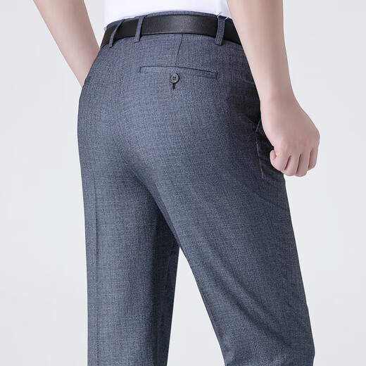 Charides high-end summer thin style trousers for men's business casual formal suit pants simple and versatile straight trousers for men 9900-2 black [without pleated slim version] 38 [3 feet waist]