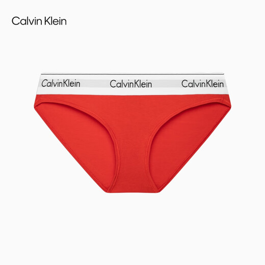 Calvin Klein内衣【明星同款摩登引力带】女士ck提花比基尼三角内裤女F3787AD VO3-胭脂红 1条 M