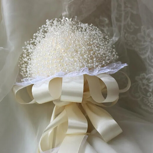 Married Korean style bride bouquet DIY material package imitation pearls all over the star handmade crown pearl chain bouquet finished product