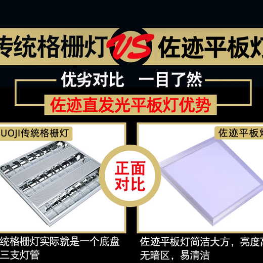 Zuoji integrated ceiling light led flat panel light 600*600 office lighting ultra-bright ultra-thin mineral wool board high color gypsum board grille ceiling aluminum buckle panel light panel light 80W