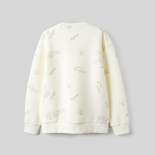 HLA Hailan House's black whale printed round neck sweatshirt men's letter printed top loose long sleeves