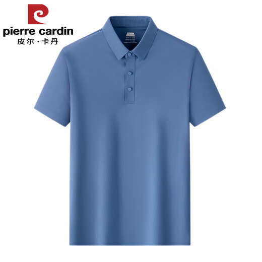 Pierre Cardin Marke High-End Elastic Herren-kurzärmeliges T-Shirt 2025 Sommer Traaceless Thin Ice Seide mit mittlerem Alter Polo-Hemd mit mittlerem Alter 1421 Black M 48 Empfohlenes Gewicht 100-120 Jin [Jin ist gleich 0,5 kg]