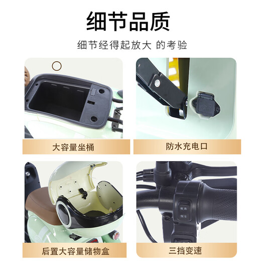 Phoenix Beetle electric tricycle for household use, small electric vehicle for walking for the elderly, electric three-wheeled leisure battery vehicle for the elderly, 600W丨60V30A lithium battery + battery life of about 75 kilometers