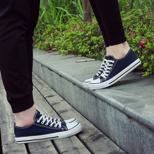 
European Pastoral couple canvas shoes for men 2025 summer new low top casual sports shoes for men trendy and versatile (PJ) 6621 blue 38