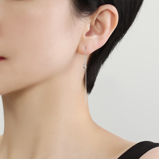 Ming brand jewelry platinum gourd earrings Pt950 platinum Fulu whisper earrings gift for women BFH0090 platinum earrings about 1.77 grams