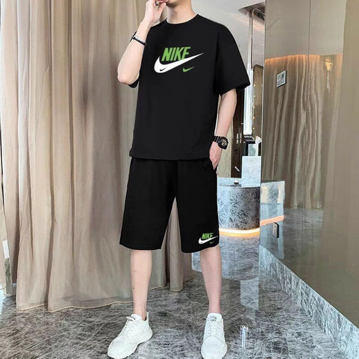 NBA Kids-nike polyvalent à tendance fraîche Shorts d'été convient le beau coton pur pur t-shirt polyvalent en vrac hommes nike blanc t bleu et rouge gros étiquette + pantalon noir nike enfants 12034-45jin [Jin est égal à 0,5 kg]