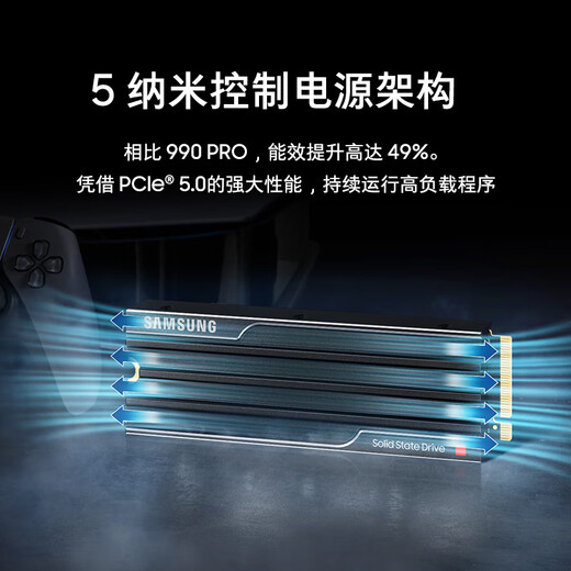 Samsung (SAMSUNG) 1TB SSD solid state drive M.2 interface (NVMe protocol PCIe 5.0 x4) 9100 PRO With Heatsink radiator version desktop PS5
