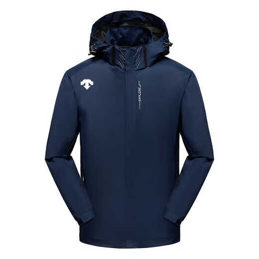 DESCENTE Fashion Men's Outdoor Mountaineering and Fishing Brigade Autumn and Winter Assault Jacket Waterproof Wind Grab Black Single Jacket 3XL