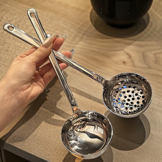 
Enshousu's new stainless steel high-value household kitchen long-handled hot pot spoon soup deepening spoon Internet celebrity colander porridge spoon 12023 Buling Buling special thick 5 cm thick 7 cm