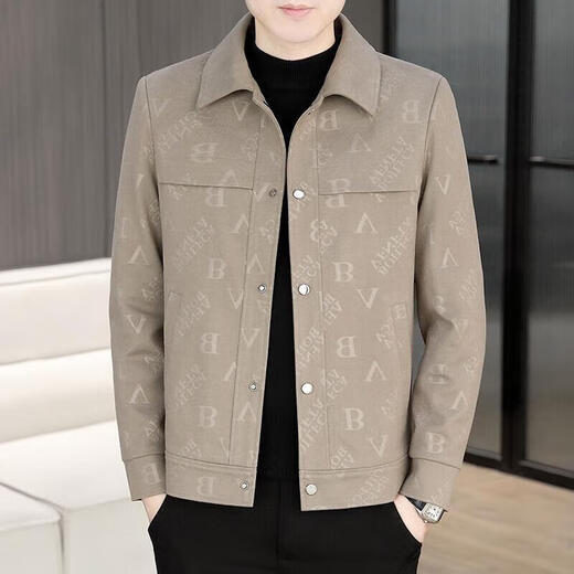 Sieben Wolf Flag Camp Jacke Herren Frühling und Herbst 2025 Neue Modemarke High-End-Lapel Top Fashion Hundert 826-Khaki M.