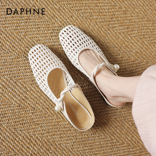 Daphnes chinesisches Valentinstag Retro Hollow Mary Jane Halbschuhe für Frauen 2025 Neuer Sommer geflochten