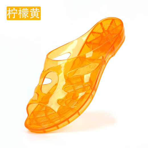 韵优利（yunyouli）水晶透明凉拖女士塑料坡跟居家舒适夏季浴室鞋 1478茶色 36
