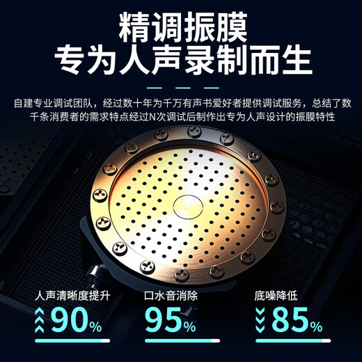 Wandi Core Upgrade Audiobook Special Recording Equipment Himalayan Dubbing Microphone Online Class K Singing Live Broadcast Microphone Mobile Computer USB Noise Reduction Conference Android Apple Pro Upgraded Version - Computer Only Professional Recording + Built-in Sound Card