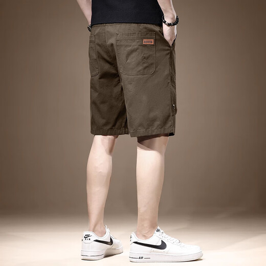 Jeep Spirit Japaner Trendy Casual Shorts Herren dünne lose geradlinige komfortable und vielseitige Sportarten schnell trocknend Fünf-Punkte-Hosen Männer 983 Khaki XL