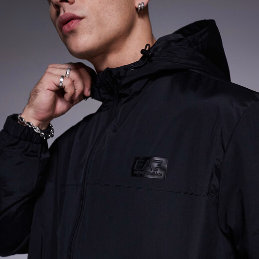ARMANI/阿玛尼 EA7 男士时尚休闲连帽夹克 7M000155 AF13549 黑色 UC001 M
